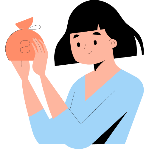 Woman saving money